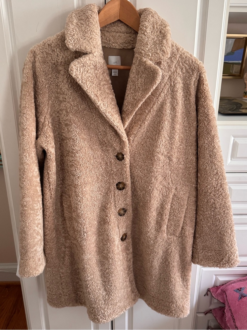 Jjill small petite faux fur coat, new condition